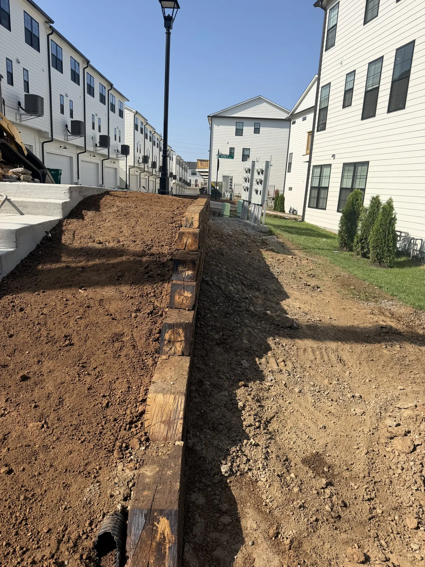 Grading and retaining wall work